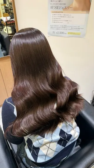 ロング カラー まい🎀ピンク💝 透明感/髪質改善のヘアスタイル