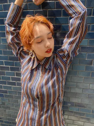 ショート ハイトーンカラー🍑 心斎橋のヘアスタイル