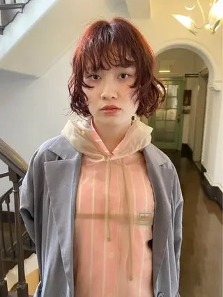 ミディアム パーマ 松尾/パーマ/堀江 心斎橋/なんばのヘアスタイル