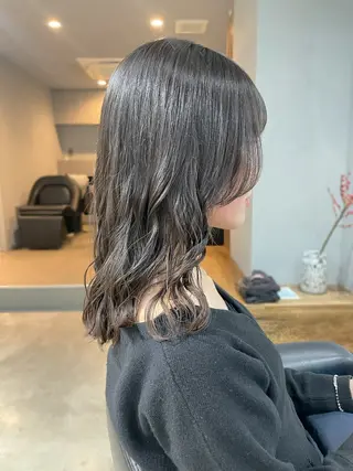 ミディアム パーマ 【arc】Ruri コテ巻き風パーマのヘアスタイル