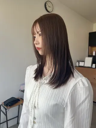 セミロング 荒川泰輝/オリーブ カラー/透明感カラーのヘアスタイル