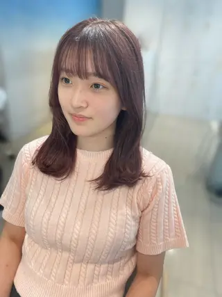 セミロング 梅田縮毛矯正◻︎髪質 改善◻︎細見　了眞のヘアスタイル