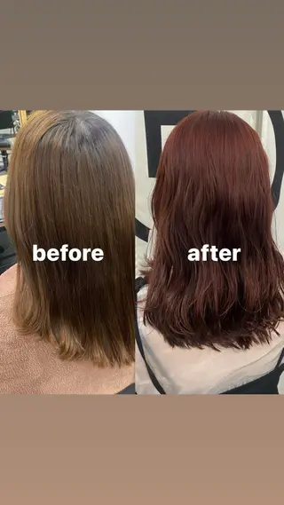 ミディアム カラー 艶 ケアブリーチ 🎀🩵RISAのヘアスタイル