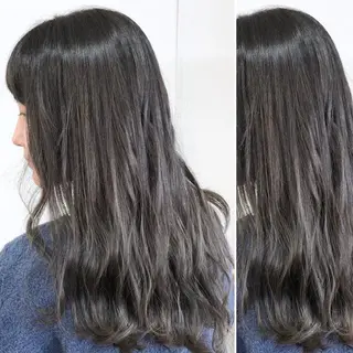 ロング カラー JuNブリーチに 縮毛矯正するプロのヘアスタイル