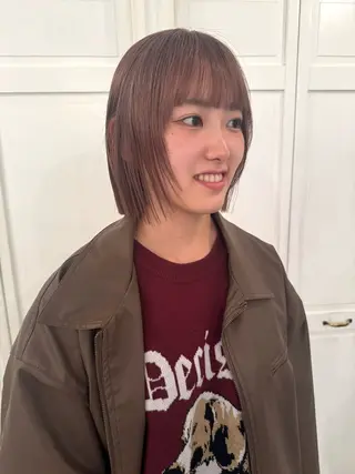 カラー ブリーチカラー🎀 韓国風/寺門美優のヘアスタイル