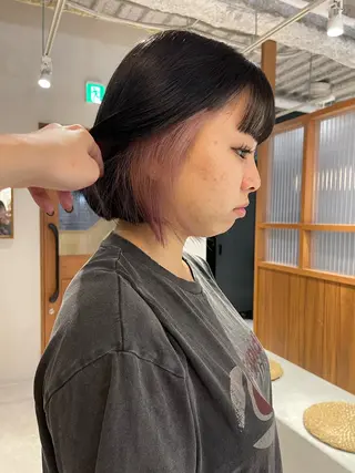 ショート カラー 店長　MANAMI ／ブリーチ／骨格ボブのヘアスタイル