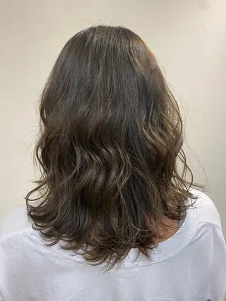 セミロング カラー 透明感カラー/韓国 ヘア🩶yuri🩵のヘアスタイル