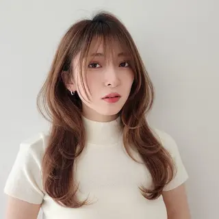 ロング カラー Nanako。/韓国 ヘア/顔周りカットのヘアスタイル