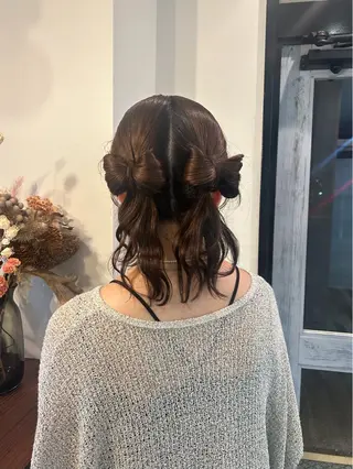 セミロング ヘアアレンジ リトルガーデン　/ Hanon　美桜のヘアスタイル