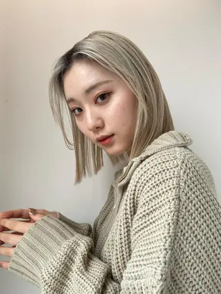 ミディアム カラー Lamana所属・透明感カラー/ 加瀬たまものヘアスタイル