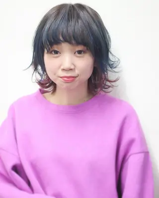 ミディアム カラー パーマ ヘアアレンジ 成松 勇治のヘアスタイル