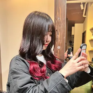 ロング カラー Luster Friends所属・まゆ | 艶カラー | ストレートのヘアスタイル