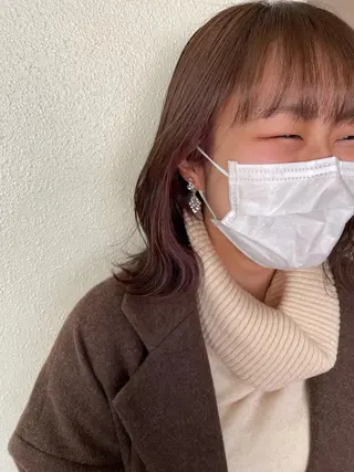 ミディアム カラー ヘアアレンジ 韓国ヘア🖤 YURINAのヘアスタイル