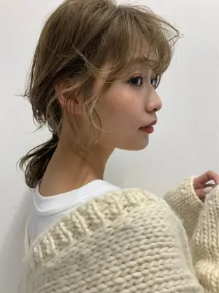 ミディアム nishido ハイライト/メンズのヘアスタイル