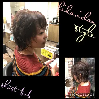 ショート カラー パーマ ヘアサロンオスカー 岸和田蛸地蔵店のヘアスタイル