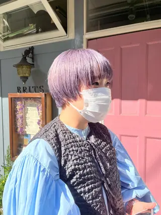 ショート カラー 抜け感ショート パーマ/緒方椋のヘアスタイル