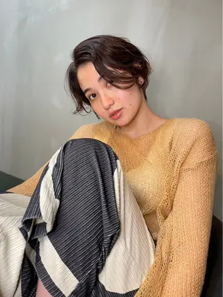 ショート カラー ショート/ボブ専門 宮脇美奈/南船場のヘアスタイル