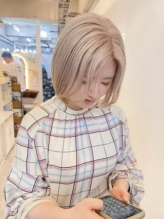 ミディアム カラー AiM 大名　似合わせカットのヘアスタイル