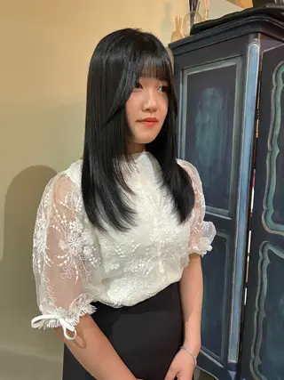 カラー 韓国風アイブロウ Waxまなみのヘアスタイル
