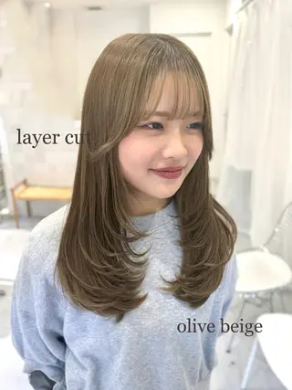 セミロング 韓国ヘア ‎🤍KANA🎀のヘアスタイル