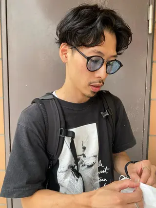 ショート パーマ メンズ irwi/イルウィ所属・miku🎀門前仲町 ブリーチ・レイヤーのヘアスタイル