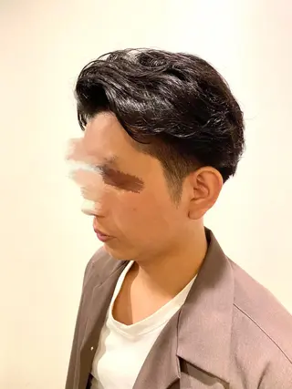 ミディアム パーマ メンズ 田中 美穂のヘアスタイル