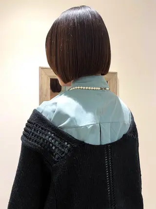 ショート カラー 切りっぱなしボブ ×暖色🌷江梨🍎のヘアスタイル