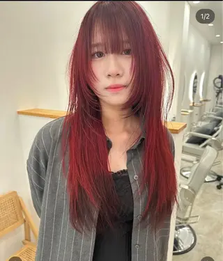 ロング 林 風菜のヘアスタイル