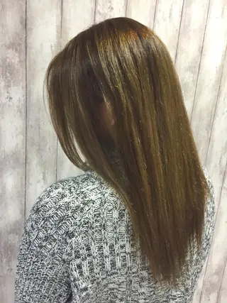 ミディアム セミロング ロング カラー 韓国ヘア✨グレージュ カラーasamiのヘアスタイル