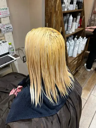 セミロング カラー ハイトーン/ワンカラ /レイヤー/ウルフのヘアスタイル