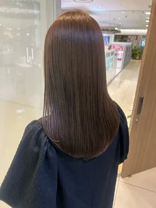 セミロング カラー 艶質改善/縮毛矯正 ササキナツミのヘアスタイル