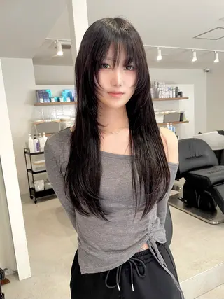 ロング ケアブリーチ 似合わせレイヤー矢作のヘアスタイル
