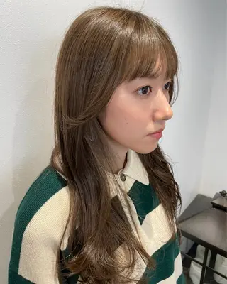 セミロング カラー レイヤーパーマ/ ショートパーマ/横浜のヘアスタイル