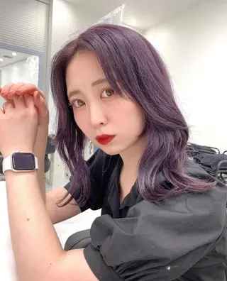 セミロング RIKO👼🏻💓 韓国ガーリーのヘアスタイル