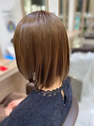 ミディアム カラー 顔周り/韓国レイヤー junkaのヘアスタイル