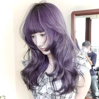 ロング カラー レイヤーカット ダブルカラーのヘアスタイル