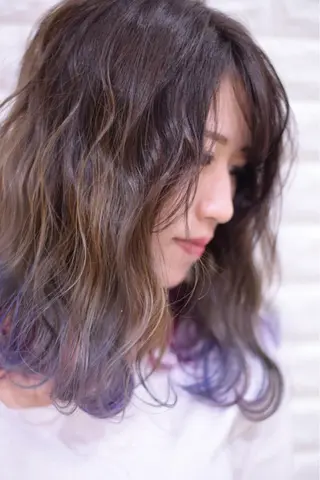 ミディアム カラー ハイトーンカラー RYUのヘアスタイル