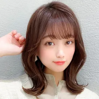 ミディアム カラー パーマ モテ髪×トレンド💕 小顔レイヤー 金井のヘアスタイル