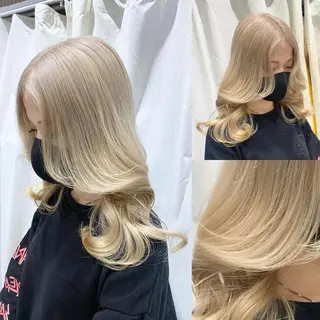 セミロング カラー Qin shaire salon所属・🤍ハイトーンカラー MAKOTO🤍のヘアスタイル