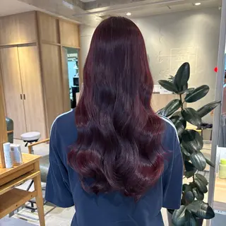 ロング カラー りあの🎀⟡.·* /暖色カラー🍒のヘアスタイル