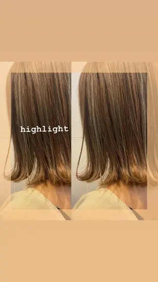 セミロング カラー ヘアアレンジ 🌻Insta指名 NO.1🌻Shoのヘアスタイル