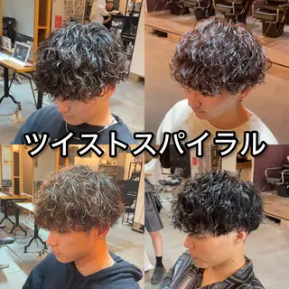 ショート パーマ メンズ 韓国ヘア/シャドウ パーマ大久保🇰🇷のヘアスタイル