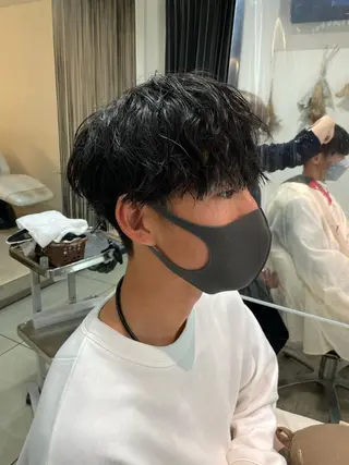 ミディアム パーマ メンズ 柳澤 和也のヘアスタイル