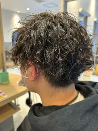 ミディアム パーマ メンズ 💈メンズ特化 美容師サキ💈のヘアスタイル