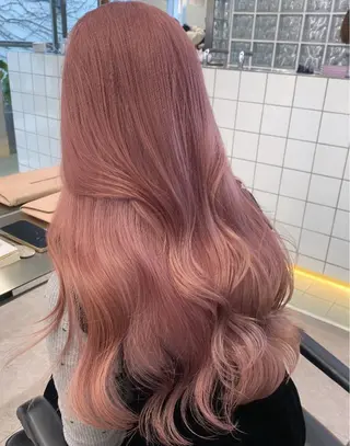 ロング カラー ヘアアレンジ キッズ 栄💗メンズパーマ| ハイトーン|haruのヘアスタイル