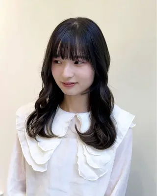 セミロング カラー 透明感カラー/髪質改 善/束感まつ毛/にかのヘアスタイル