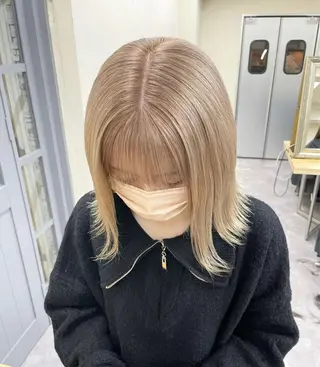 ミディアム ミルクティーベージュ 💫HARUTOのヘアスタイル