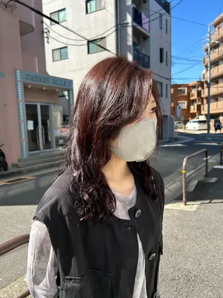セミロング カラー パーマ 成田 智彩のヘアスタイル