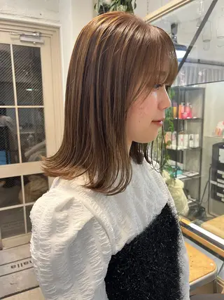 ミディアム カラー ヨシダ トモキのヘアスタイル