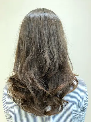 ロング コテ巻き風パーマ 河島恭平のヘアスタイル